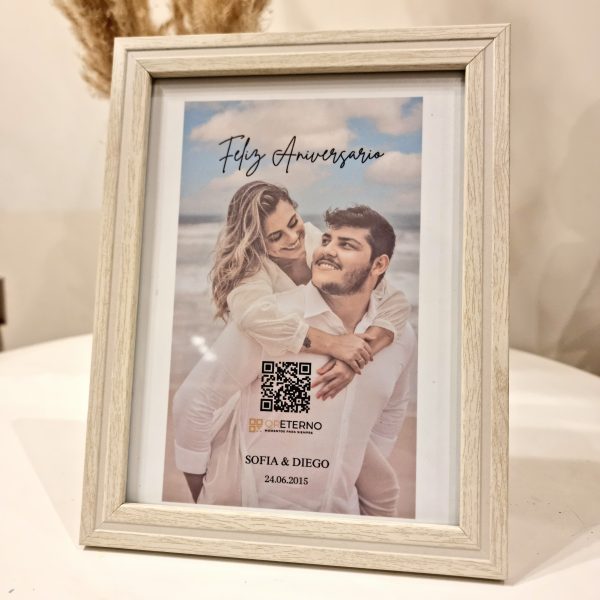 Cuadro de aniversario con QR